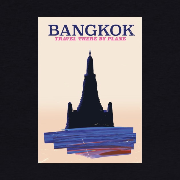 Wat Pho Bangkok travel poster by nickemporium1